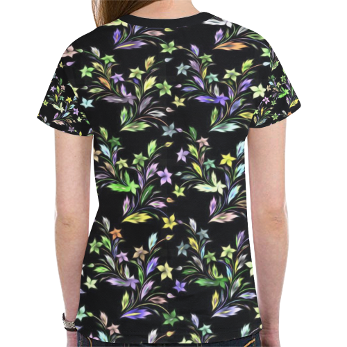 Vivid floral pattern 4182C by FeelGood New All Over Print T-shirt for Women (Model T45)