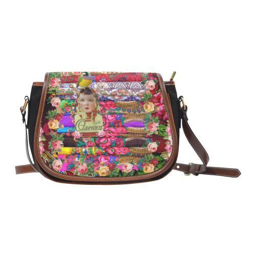 Flower Child Saddle Bag/Small (Model 1649)(Flap Customization)