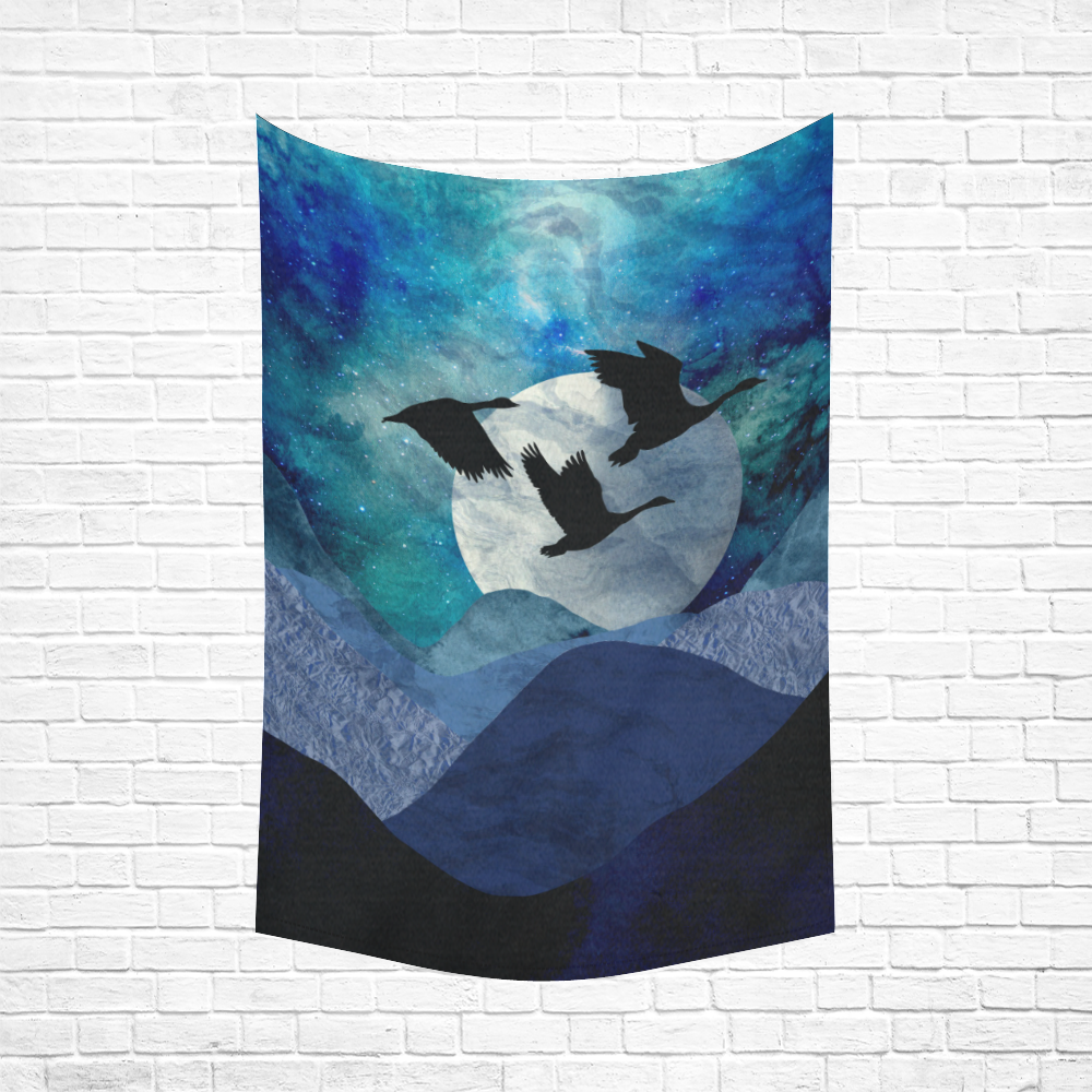 Night In The Mountains Cotton Linen Wall Tapestry 60"x 90"