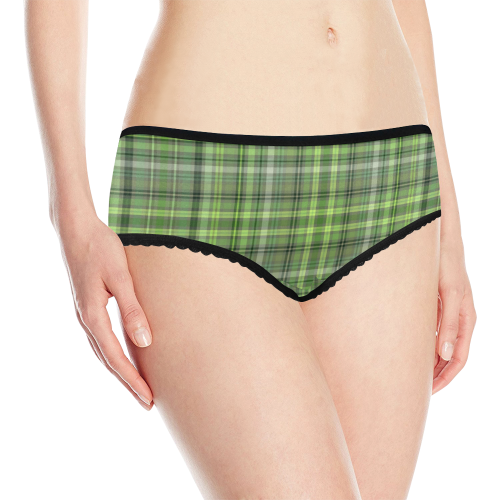 Shades of Green Plaid Women's All Over Print Classic Briefs (Model L13)