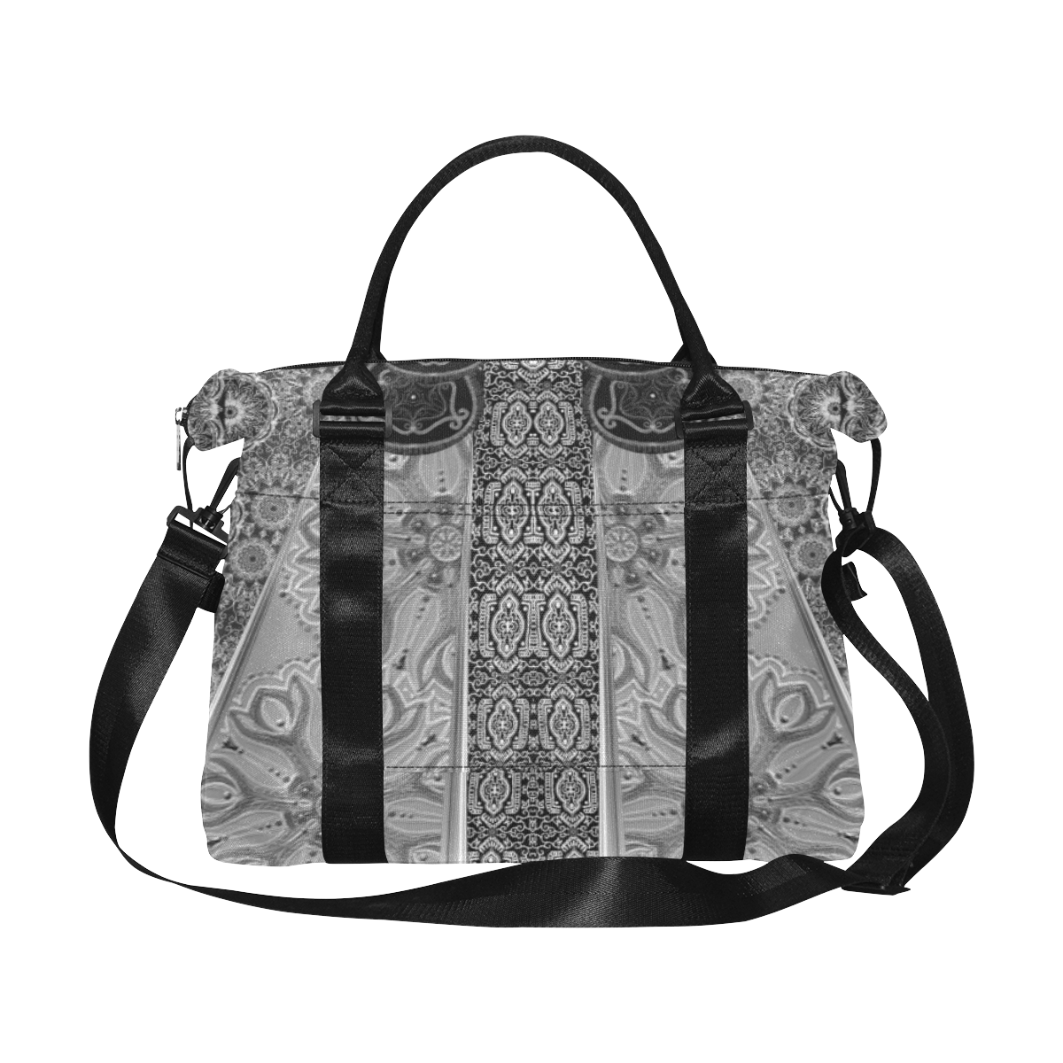 arabesques - black Large Capacity Duffle Bag (Model 1715)