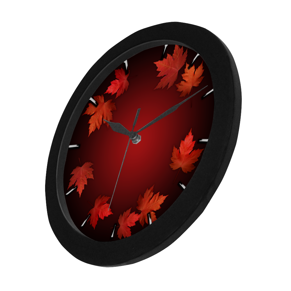 Canada Maple Leaf Clocks Autumn Leaves Circular Plastic Wall clock