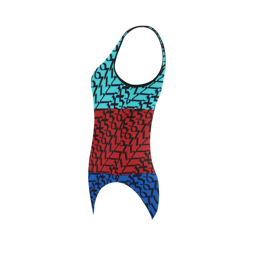 NUMBERS Collection 1234567 Multi Color Vest One Piece Swimsuit (Model S04)