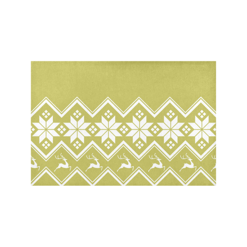 Christmas Reindeer Snowflake Gold Placemat 12''x18''