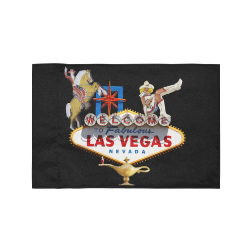 Las Vegas Welcome Sign / Black Motorcycle Flag (Twin Sides)