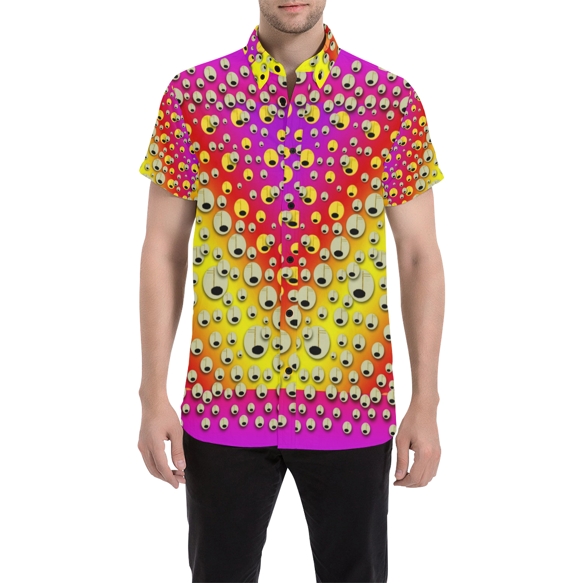 festive music tribute in rainbows Men's All Over Print Short Sleeve Shirt/Large Size (Model T53)