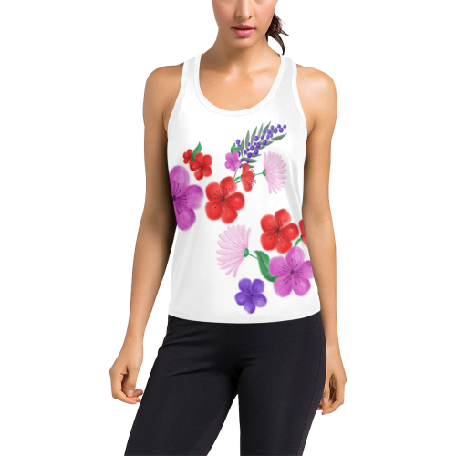 BUNCH OF FLOWERS Women's Racerback Tank Top (Model T60)