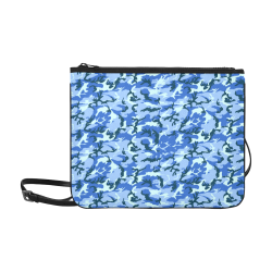 Woodland Blue Camouflage Slim Clutch Bag (Model 1668)