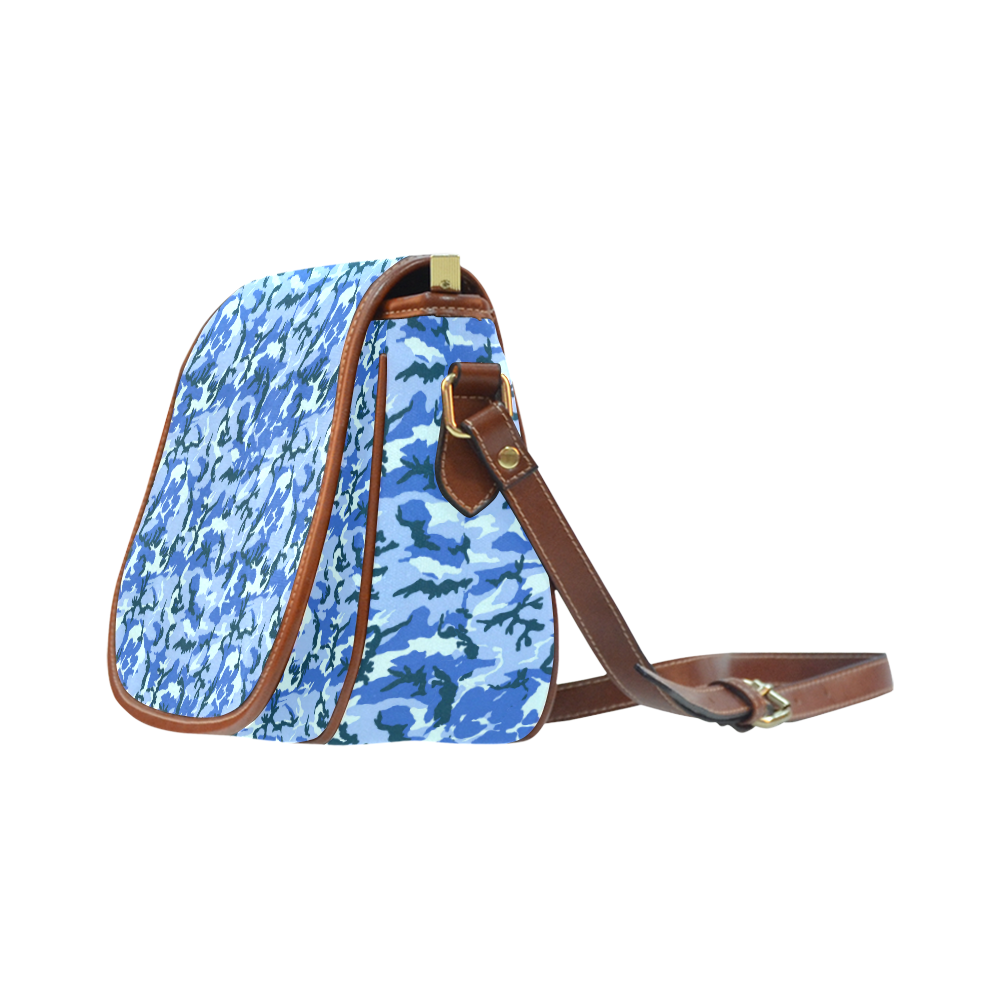 Woodland Blue Camouflage Saddle Bag/Small (Model 1649) Full Customization