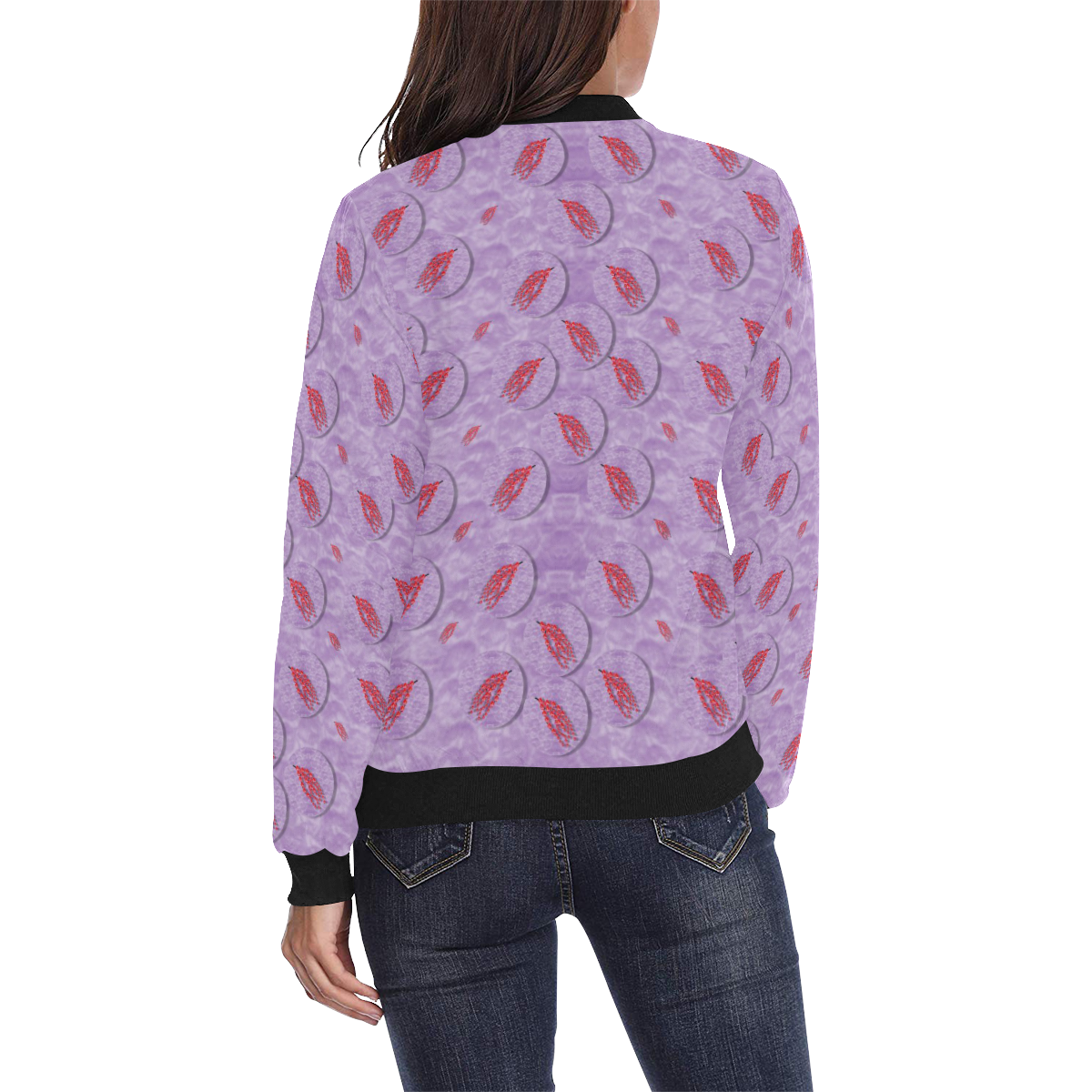 tropical flower forest of ornate colors All Over Print Bomber Jacket for Women (Model H36)