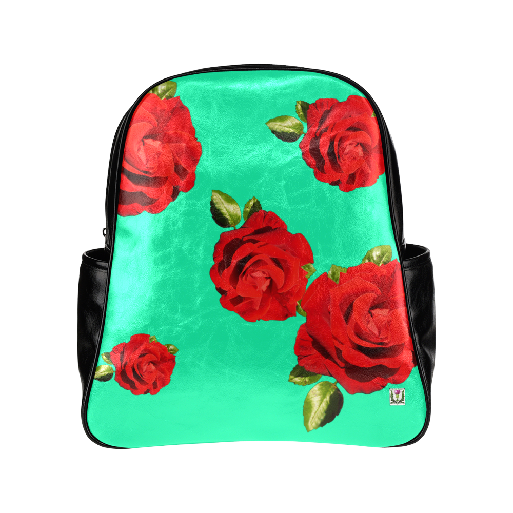 Fairlings Delight's Floral Luxury Collection- Red Rose Multi-Pockets Backpack 53086b10 Multi-Pockets Backpack (Model 1636)