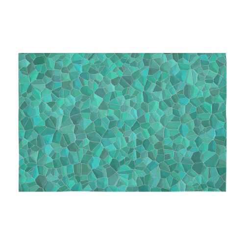 Turquoise Cotton Linen Tablecloth 60" x 90"