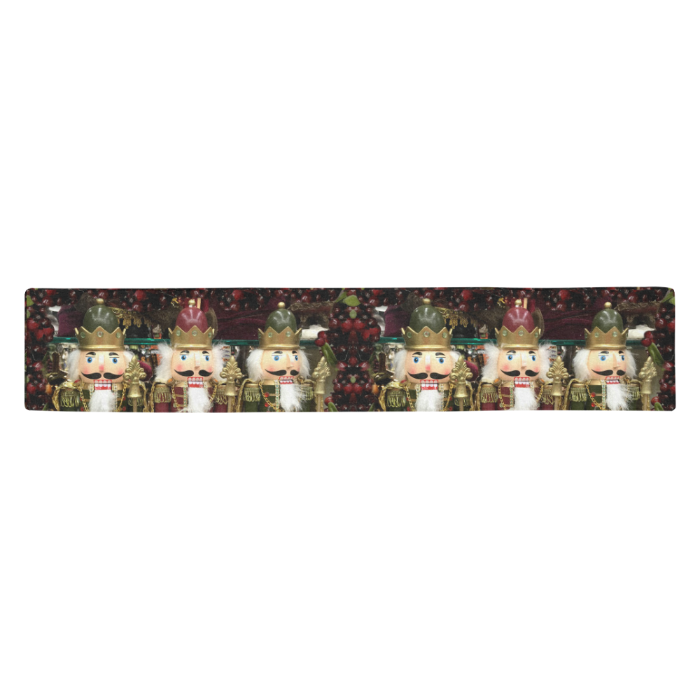 Golden Christmas Nutcrackers Table Runner 14x72 inch