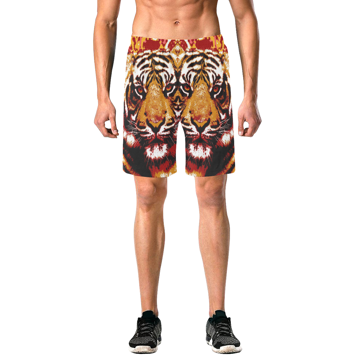 TIGER 13 Men's All Over Print Elastic Beach Shorts (Model L20)