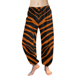Ripped SpaceTime Stripes - Orange Women's All Over Print Harem Pants (Model L18)