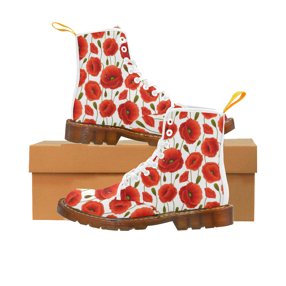 Poppy Pattern Martin Boots For Women Model 1203H
