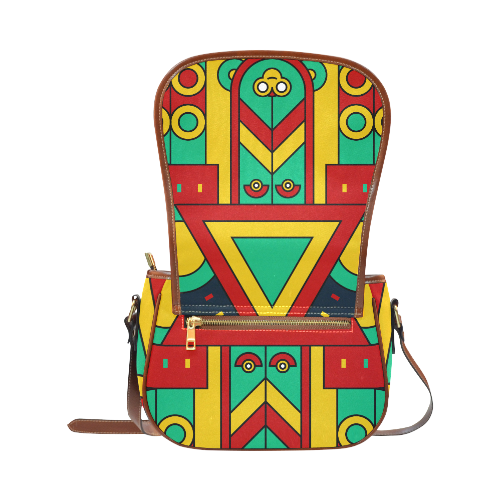 Aztec Spiritual Tribal Saddle Bag/Large (Model 1649)