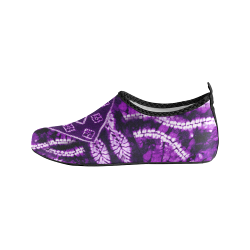 Purple Shibori Collage Women's Slip-On Water Shoes (Model 056)