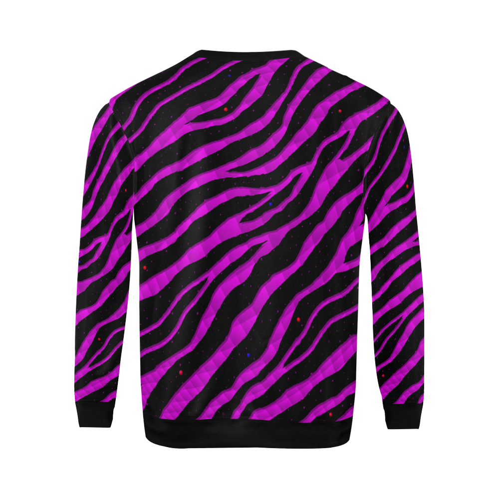 Ripped SpaceTime Stripes - Pink All Over Print Crewneck Sweatshirt for Men/Large (Model H18)