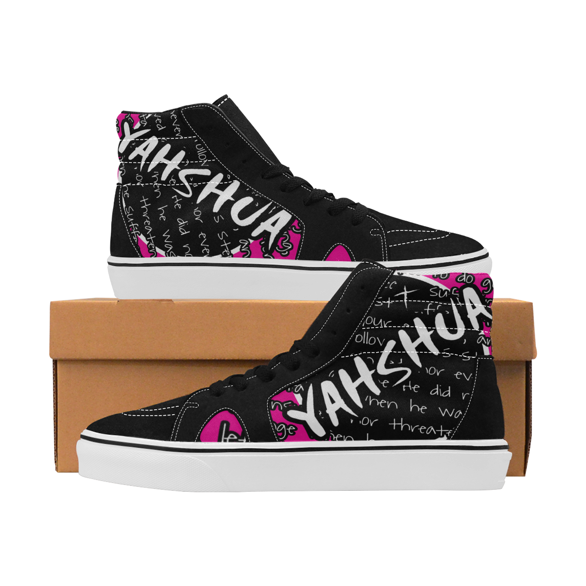 Meero Pink Men's High Top Skateboarding Shoes (Model E001-1)