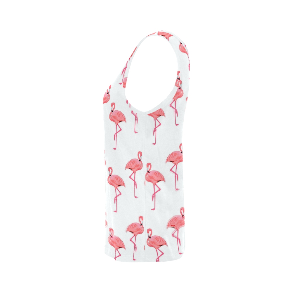 Pretty Pink Flamingo Pattern Tropical Summer Fashion All Over Print Tank Top for Women (Model T43)