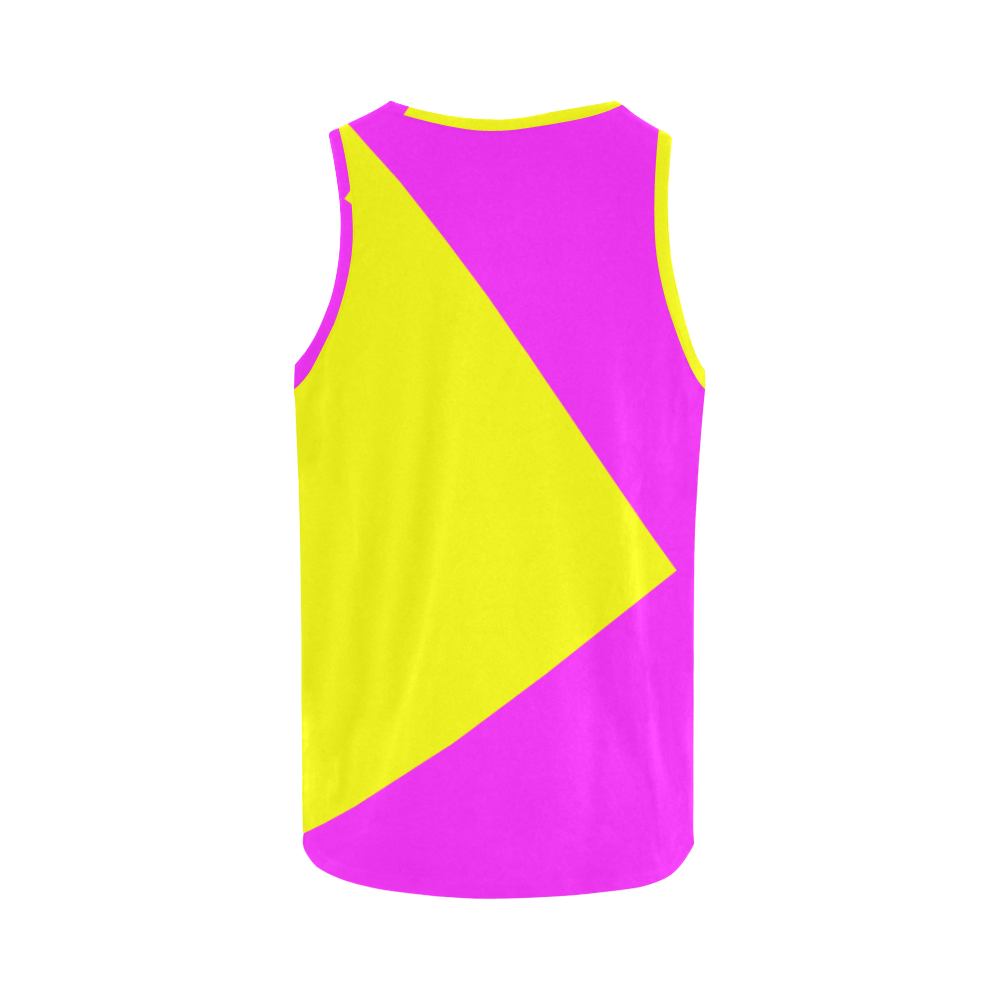 Bright Neon Yellow / Pink All Over Print Tank Top for Men (Model T43)