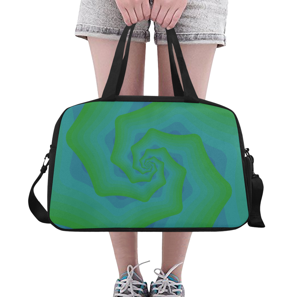 Green blue wave Fitness Handbag (Model 1671)