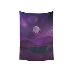 Purple Moon Night Cotton Linen Wall Tapestry 40"x 60"