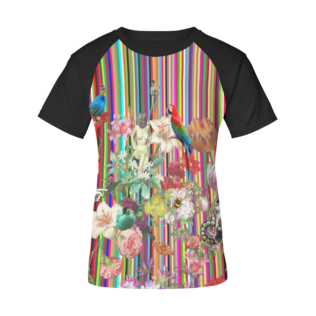 Summer Flowers Women's Raglan T-Shirt/Front Printing (Model T62)