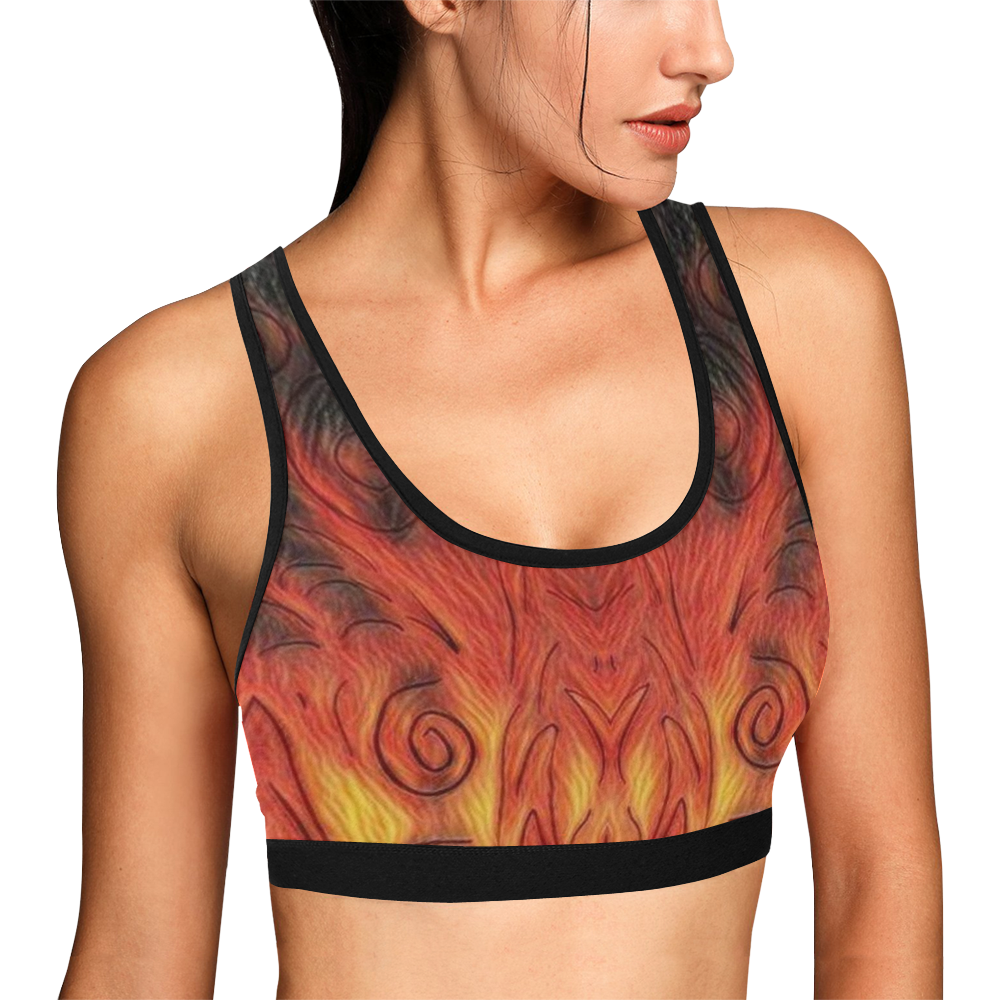 Fire on Fire. Women's All Over Print Sports Bra (Model T52)