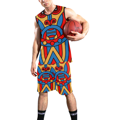 Aztec Maasai Lion Tribal All Over Print Basketball Uniform
