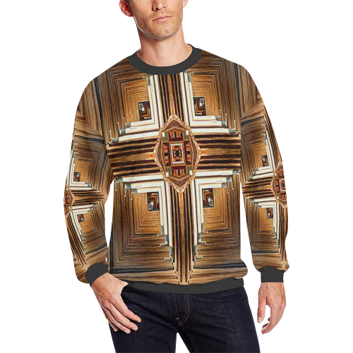 Emblem All Over Print Crewneck Sweatshirt for Men (Model H18)