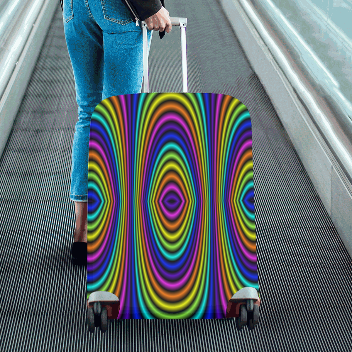 O rainbow Luggage Cover/Large 26"-28"
