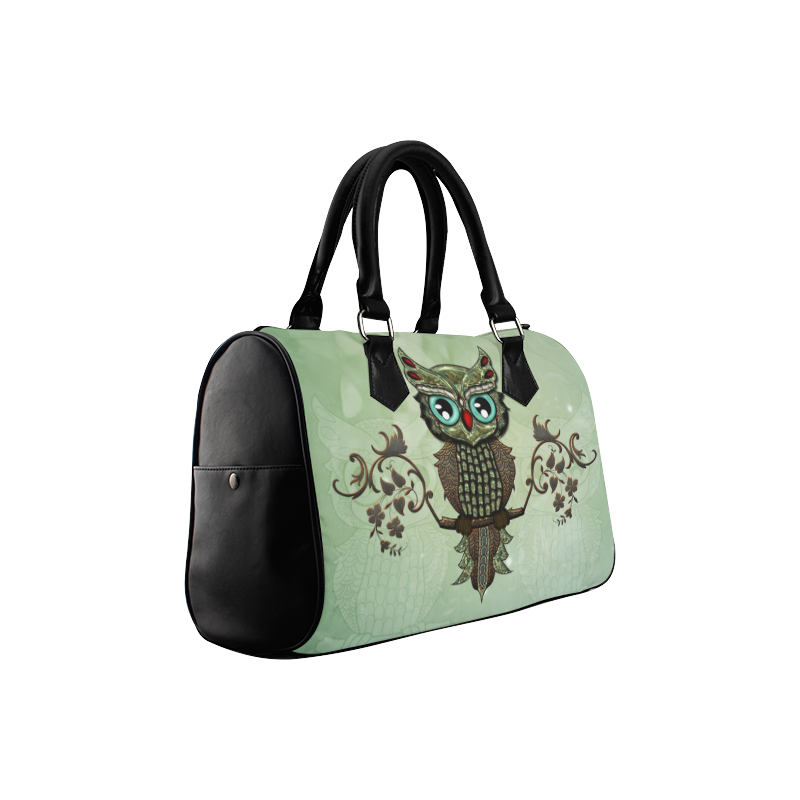 Wonderful owl, diamonds Boston Handbag (Model 1621)