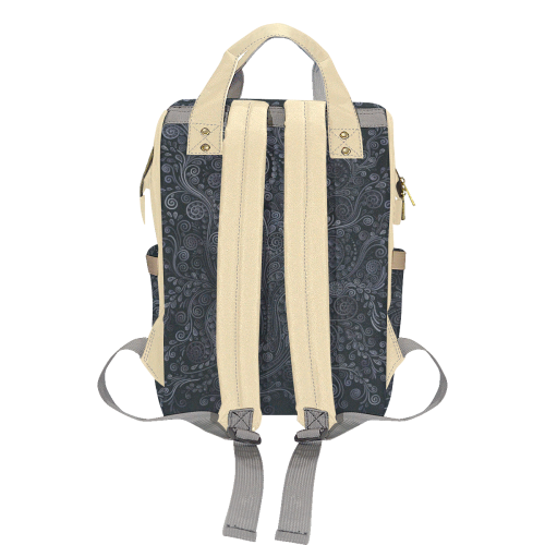 Soft Blue 3D Psychedelic Ornamental Multi-Function Diaper Backpack/Diaper Bag (Model 1688)