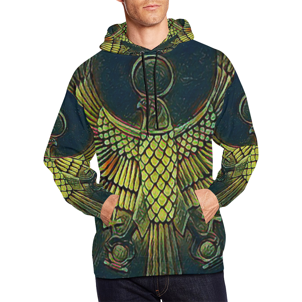 Hieroglyphs I Airbrush All Over Print Hoodie for Men/Large Size (USA Size) (Model H13)