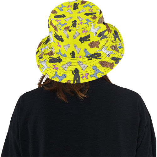 poodles~ yellow All Over Print Bucket Hat