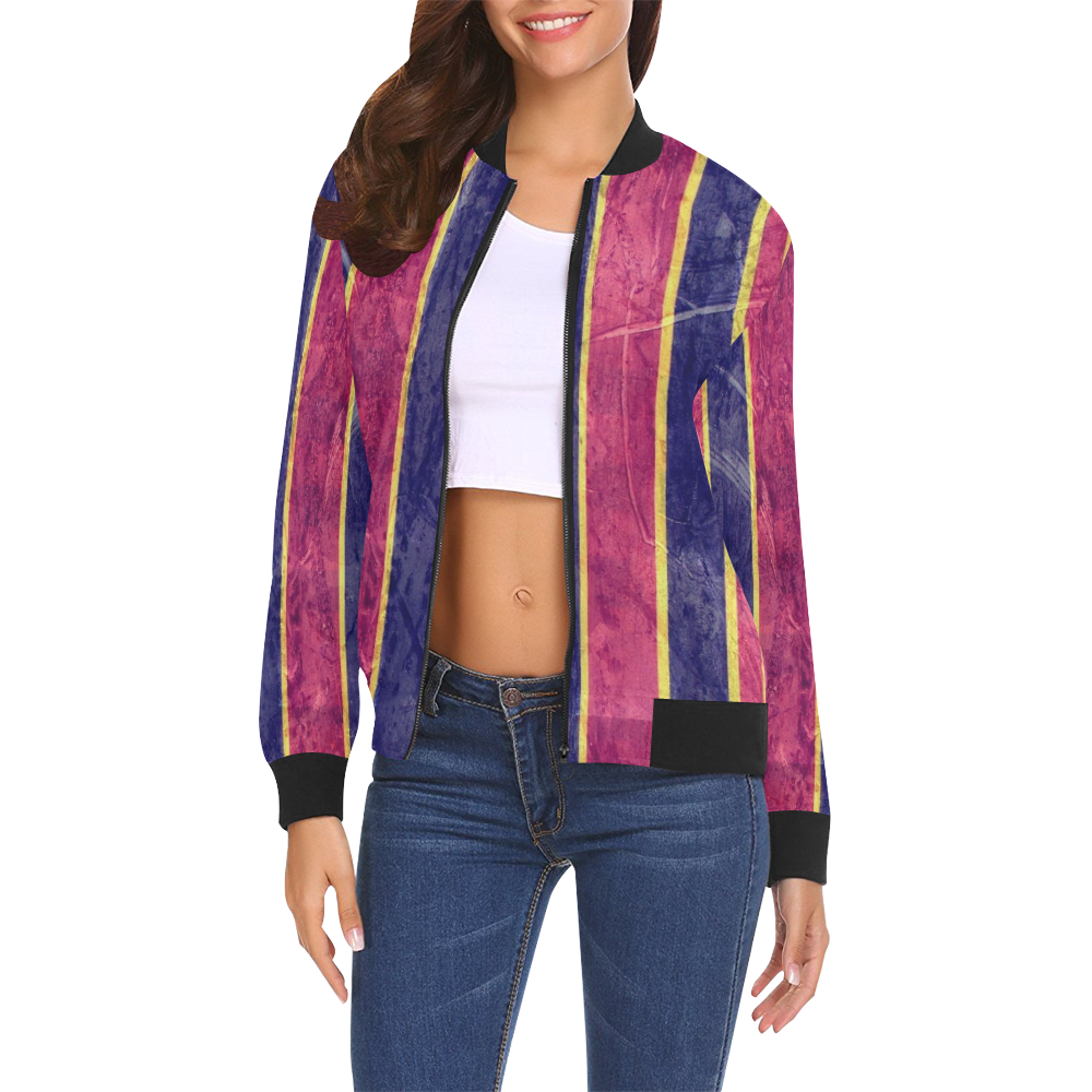 Atlanta Unique by Nico Bielow All Over Print Bomber Jacket for Women (Model H19)