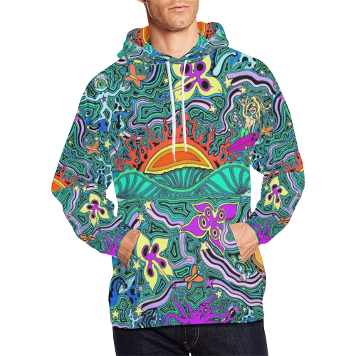 Seascape Hoodie All Over Print Hoodie for Men (USA Size) (Model H13)