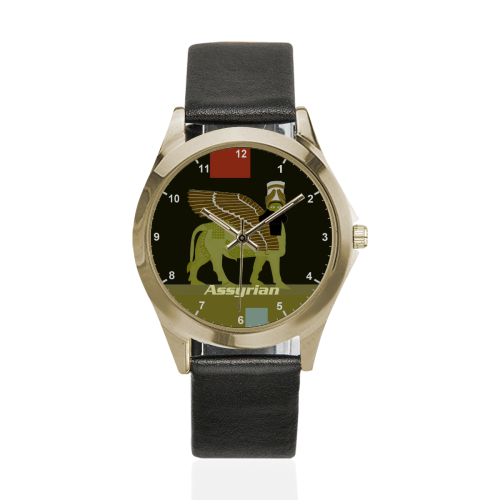 Lamassu in Green Unisex Silver-Tone Round Leather Watch (Model 216)