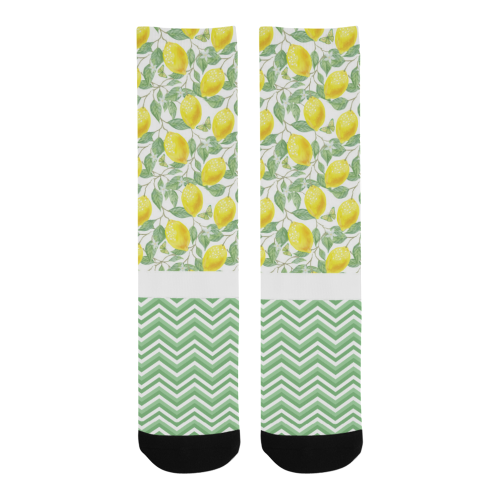 Lemons With Chevron Men's Custom Socks