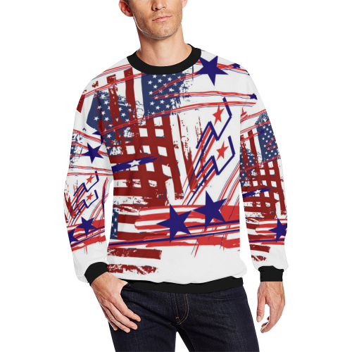 4th of July All Over Print Crewneck Sweatshirt for Men (Model H18)