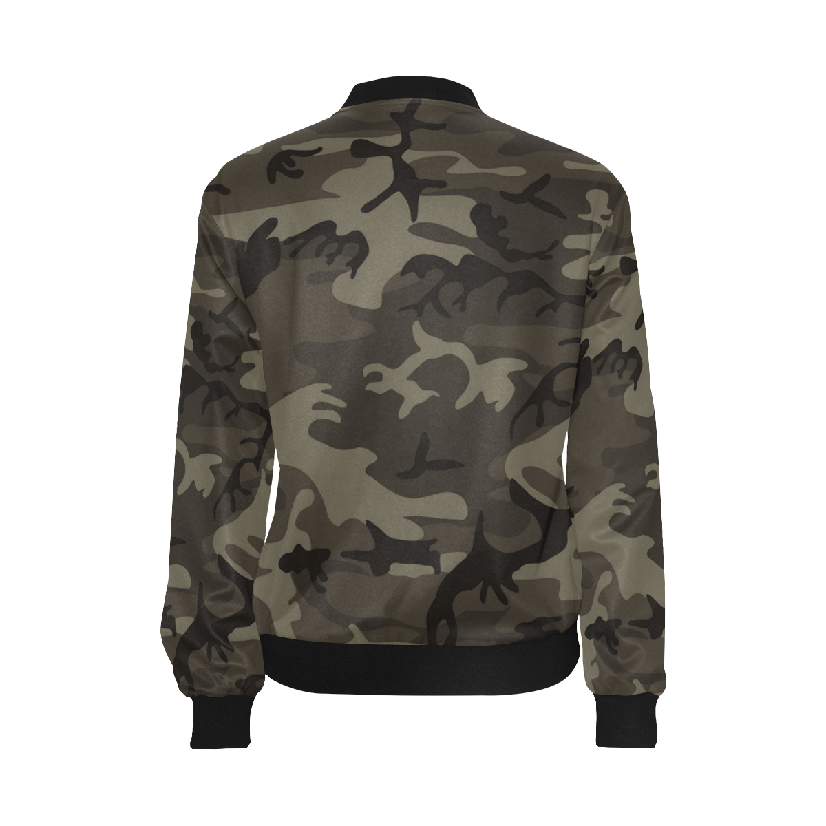 Camo Grey All Over Print Bomber Jacket for Women (Model H36)