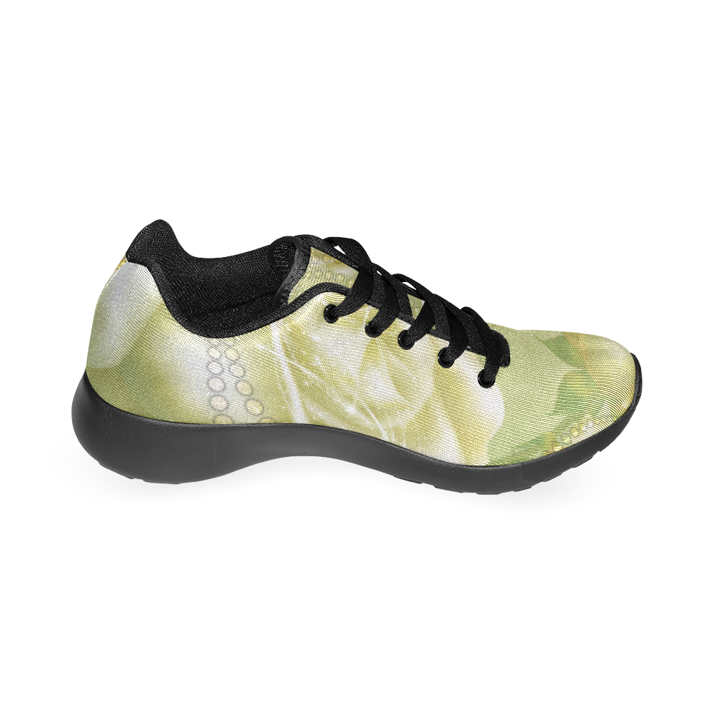 Beautiful soft green roses Men's Running Shoes/Large Size (Model 020)