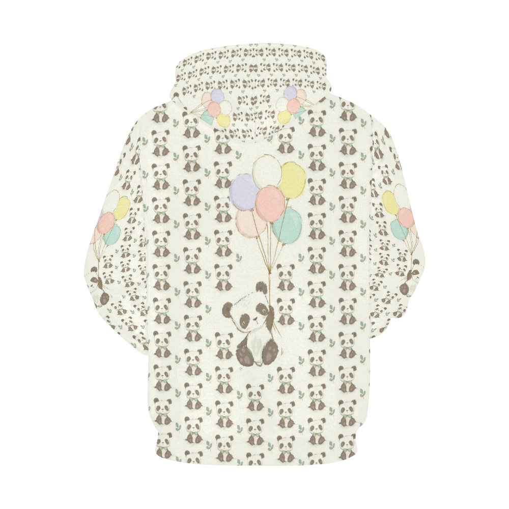 Balloon Panda All Over Print Hoodie for Women (USA Size) (Model H13)