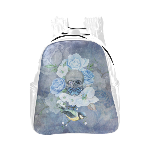 Gothic Skull With Butterfly Multi-Pockets Backpack (Model 1636)