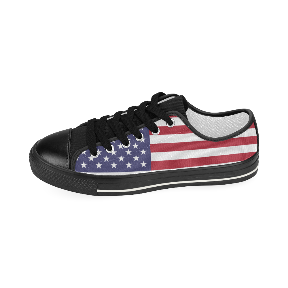 United States of America Flag Women's Classic Canvas Shoes (Model 018)