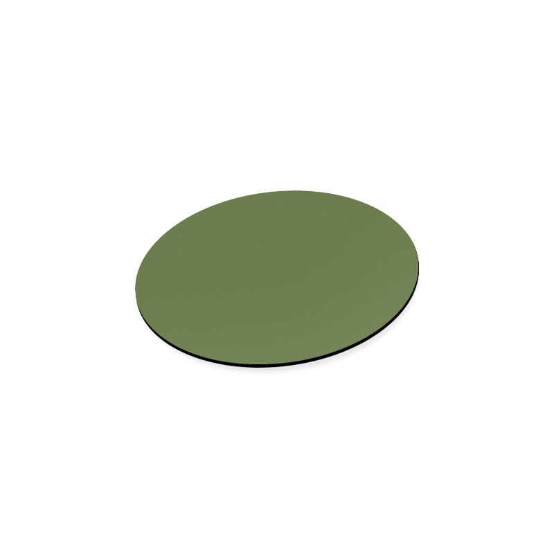 color dark olive green Round Coaster
