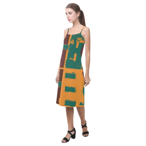Orange texture Alcestis Slip Dress (Model D05)