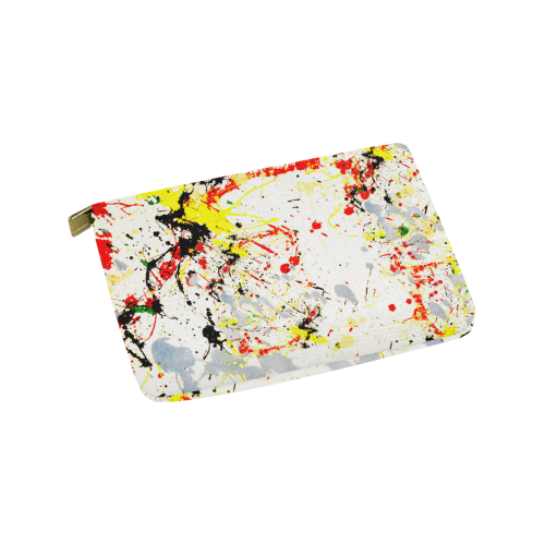 Black, Red, Yellow Paint Splatter Carry-All Pouch 9.5''x6''